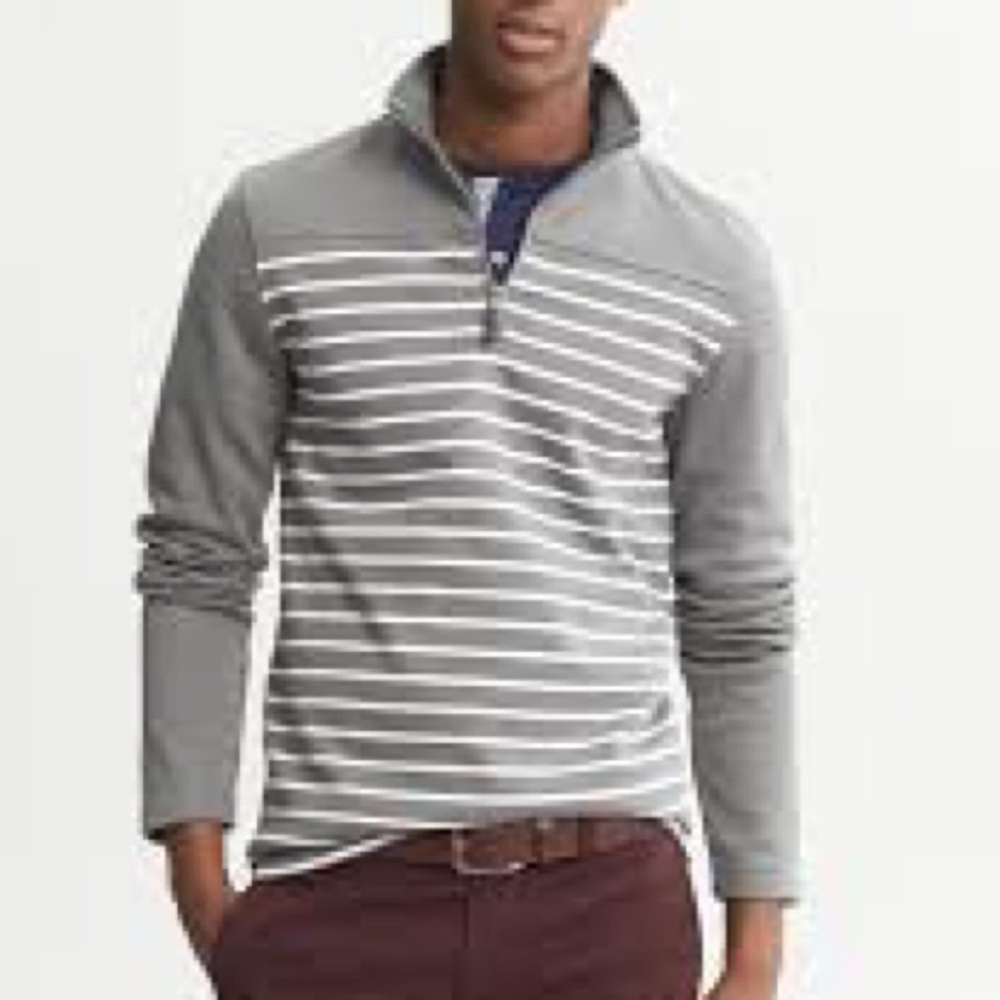 Banana Republic Men's Gray Striped Sweater